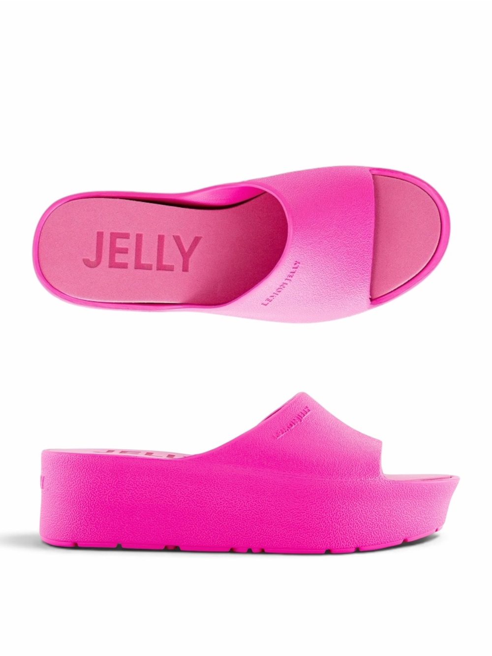 Lemon Jelly – Sunny Vegan Platform Slides – Fuxia Pro Hot Pink – Sz. 38